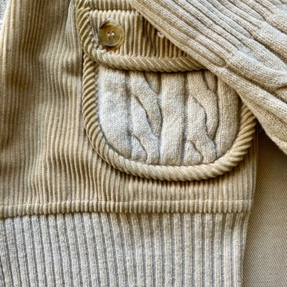 Burberry beige unisex bomber jacket corduroy and cable wool + plaid size 46 (M) - Picture 11 of 12